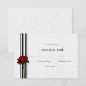 3.5x5 赤いバラの返信カード 出欠カード (正面/裏面)