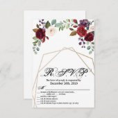 3.5x5 返信はがき 白 ローズゴールド ジオメトリック 招待状 (正面/裏面)