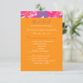 3.5x5 返信カード オレンジとパープルのバナー 招待状 (スタンド正面)