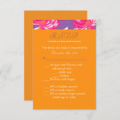 3.5x5 返信カード オレンジとパープルのバナー 招待状 (正面/裏面)