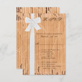 3.5x5 返信カード カードボード フラップ 白リボン 招待状 (正面/裏面)