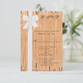 3.5x5 返信カード カードボード フラップ 白リボン 招待状 (スタンド正面)