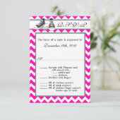 3.5x5 返信カード チェックマーク ストリップ 招待状 (スタンド正面)