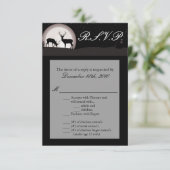 3.5x5 返信カード ハンターズムーン 鹿 雄 鹿 雌 招待状 (スタンド正面)