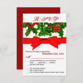 3.5x5 返信カード バウグス ホリーベリー クリスマス 招待状 (正面/裏面)