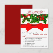 3.5x5 返信カード バウズ ホリーベリー クリスマス 招待状 (正面/裏面)
