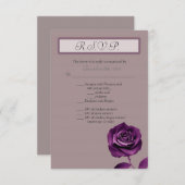 3.5x5 返信カード パープルローズ 招待状 (正面/裏面)