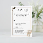 3.5x5 返信カード フォーマル ラブ バード ピジョン デュエル 招待状 (スタンド正面)