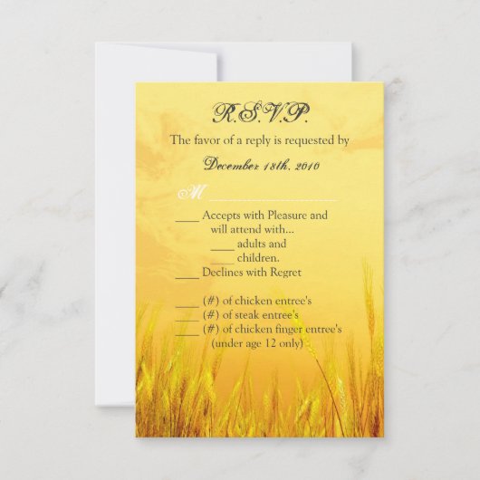 3.5x5 返信カード 国産 ハイ サンセット 招待状 (正面)