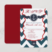 3.5x5 返信カード 海洋 錨 コンパス 招待状 (正面/裏面)