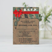 3.5x5 返信カード 海軍 デジタルプリント ユニ 招待状 (スタンド正面)