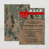 3.5x5 返信カード 海軍 デジタルプリント ユニ 招待状 (正面/裏面)