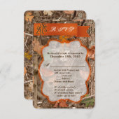 3.5x5 返信カード 狩猟 カップル 鹿 雌 鹿 牡鹿 招待状 (正面/裏面)