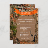 3.5x5 返信カード 狩猟 シカ 雄 鹿の頭 カモフラージュ (正面/裏面)