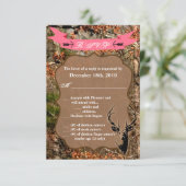 3.5x5 返信カード 狩猟 シカ 雄 鹿の頭 カモフラージュ 招待状 (スタンド正面)