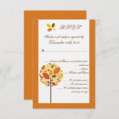 3.5x5 返信カード 現代の秋の木 (正面/裏面)