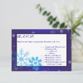 3.5x5 返信カード 白い雪の結晶 招待状 (スタンド正面)