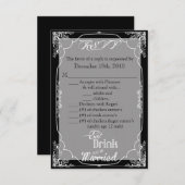 3.5x5 返信カード 結婚おめでとう 食べて 飲んで (正面/裏面)