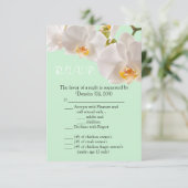 3.5x5 返信カード 緑 & 洋蘭 招待状 (スタンド正面)