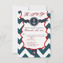 3.5x5 返信カード 航海用アンカー コンパス 海洋 招待状