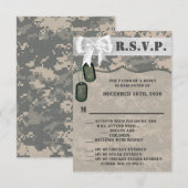 3.5x5 返信カード 軍隊 ACU 迷彩服 招待状 (正面/裏面)