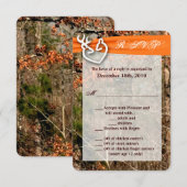 3.5x5 返信カード 鹿のカップル 雌鹿 オス鹿 カモ (正面/裏面)