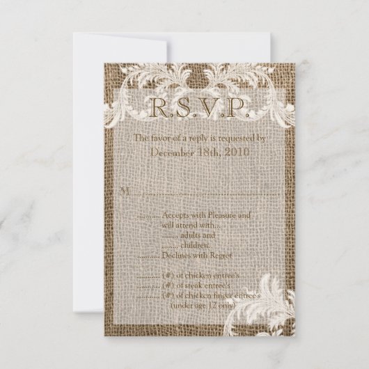 3.5x5 返信カード 麻レース カントリー ウエスタン (正面)