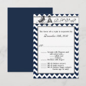 3.5x5 返信カード(R.S.V.P.) 思春期のスニーカー シェブロンストリップ 招待状 (正面/裏面)