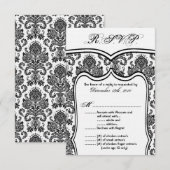 3.5x5 返信ハガキ ウェディング ダマスク 出欠カード (正面/裏面)