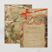 3.5x5 返信ハガキ ウェディング ハンターズ カム, カモフラージュ 出欠カード (正面/裏面)