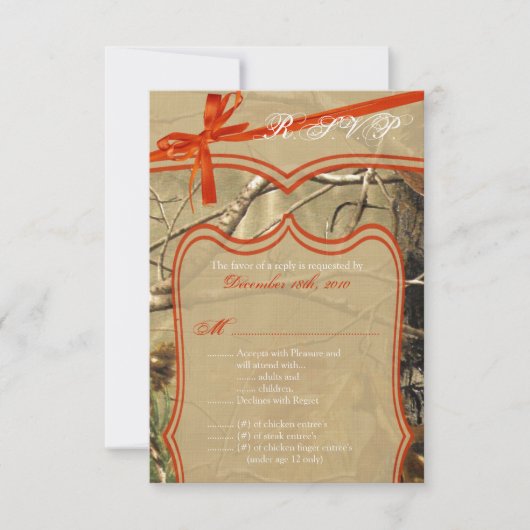 3.5x5 返信ハガキ ウェディング ハンターズ カム 出欠カード (正面)