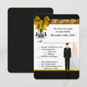 3.5x5 返信ハガキ 軍服 新婦 兵隊 招待状 (正面/裏面)