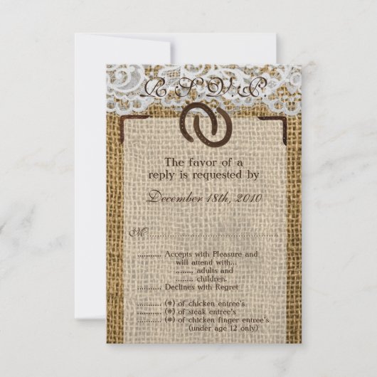 3.5x5 返信ハガキ 馬の蹄鉄 バルコット 出欠カード (正面)