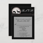 3.5x5 返信葉書 ハンターズムーン 鹿 雄 鹿 雌鹿 招待状 (正面/裏面)