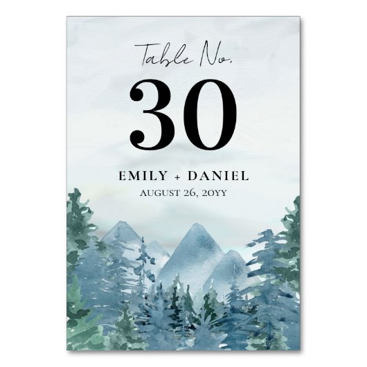 3.5x5.0ブルーマウン素朴ズの予算結婚額 テーブルナンバー (正面)