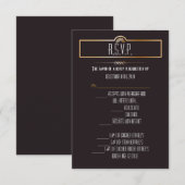 3.5x5 Gatsby テーマの返信カード 招待状 (正面/裏面)