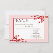 3.5x5 R.S.V.P返信カード赤さくらんぼ花 招待状 (正面)