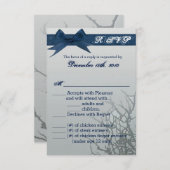 3.5x5 R.S.V.P.カードすりガラスひび割れ鏡 招待状 (正面/裏面)