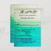 3.5x5 R.S.V.P.カードのつや消し青グラデーション色 招待状 (正面/裏面)