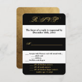 3.5x5 R.S.V.P.カードのモダン白黒ストライプ続き 招待状 (正面/裏面)