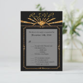 3.5x5 R.S.V.P.カードアールデコローアリング20sギャツビー 招待状 (スタンド正面)