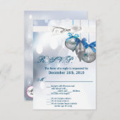 3.5x5 R.S.V.P.カードオーナメント雪片スノーフレーク 招待状 (正面/裏面)