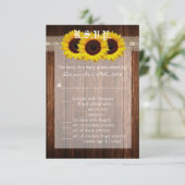 3.5x5 R.S.V.P.カードカントリーひまわりウッドレース 招待状 (スタンド正面)