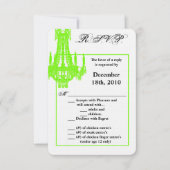 3.5x5 R.S.V.P.カードクリスタルシャンデリアGlitz Glamo 招待状 (正面)