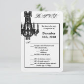 3.5x5 R.S.V.P.カードクリスタルシャンデリアGlitz Glamo 招待状 (スタンド正面)