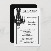 3.5x5 R.S.V.P.カードクリスタルシャンデリアGlitz Glamo 招待状 (正面/裏面)