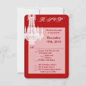 3.5x5 R.S.V.P.カードクリスタルシャンデリアGlitz Glamo 招待状 (正面)