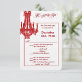 3.5x5 R.S.V.P.カードクリスタルシャンデリアGlitz Glamo 招待状 (スタンド正面)