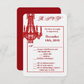 3.5x5 R.S.V.P.カードクリスタルシャンデリアGlitz Glamo 招待状 (正面/裏面)