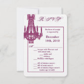 3.5x5 R.S.V.P.カードクリスタルシャンデリアGlitz Glamo 招待状 (正面)